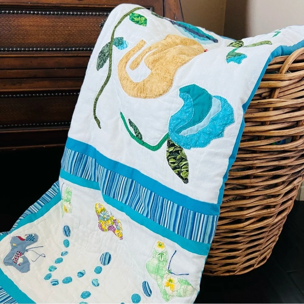 52”x60” Handmade and Hand Stitched Cotton Quilt.